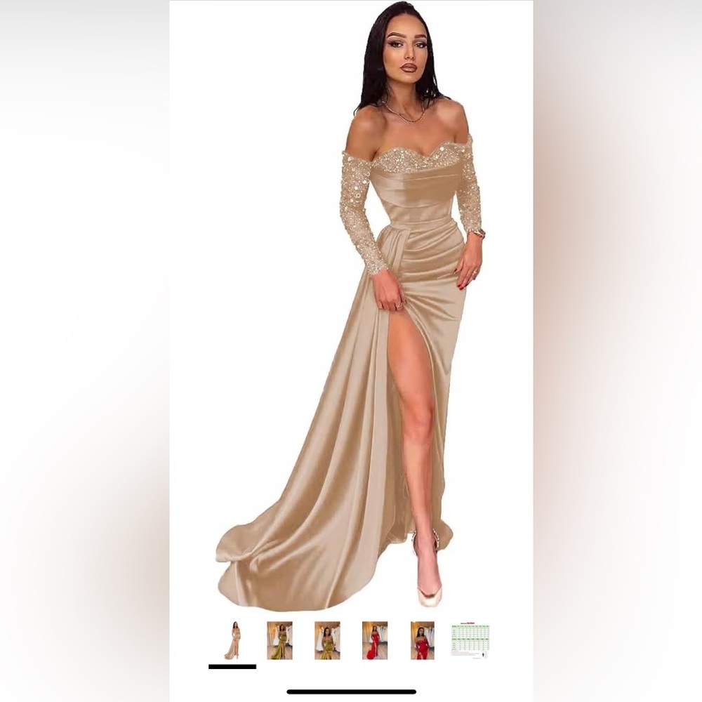 Beautiful satin gold dress